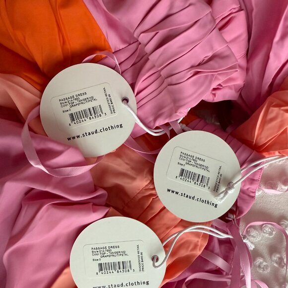 NWT Staud Passage Maxi Dress Colorblock Cut-out Deep V-Neck Flare Skirt Sz 0 - Picture 4 of 12